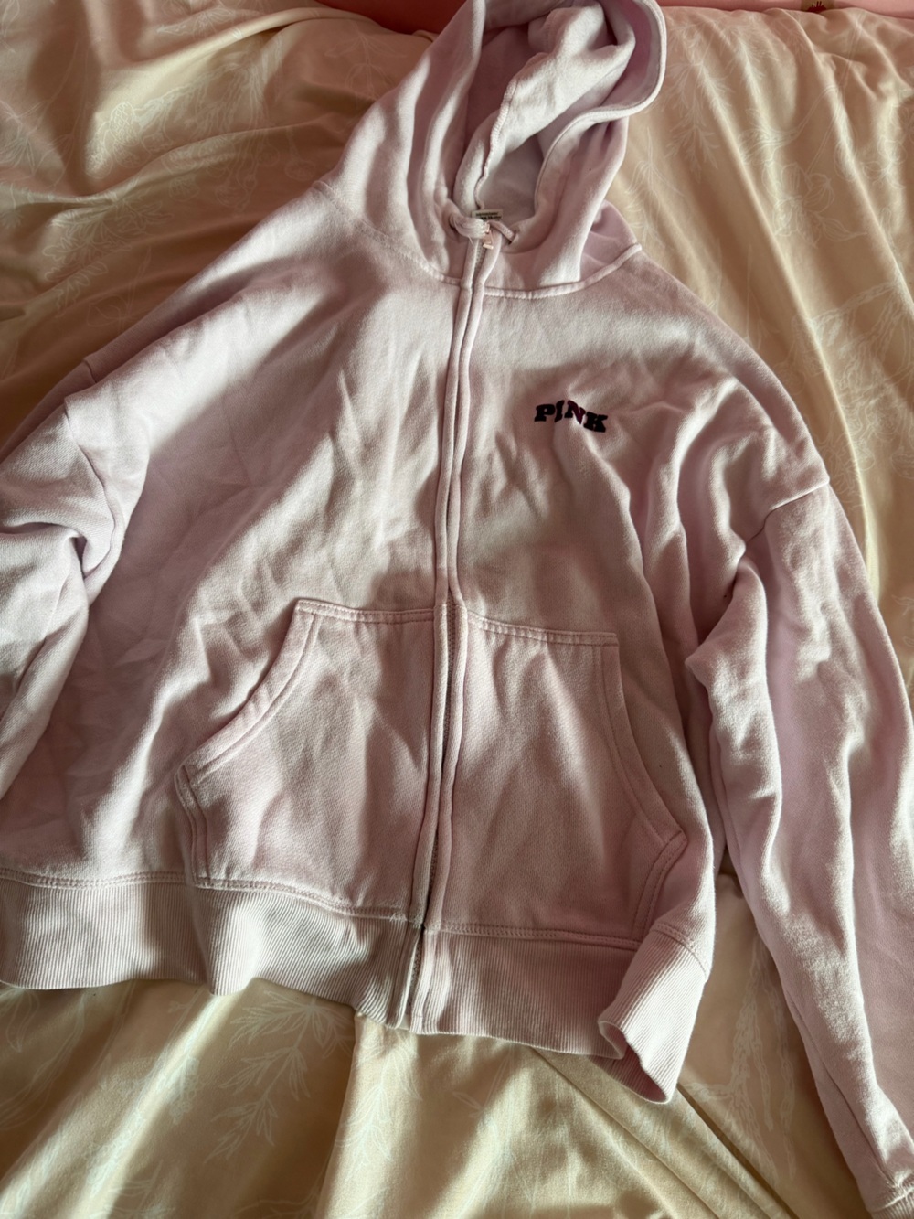 PINK Victoria's Secret' Light Pink Zip-Up Hoodie